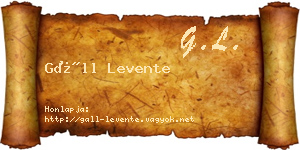 Gáll Levente névjegykártya